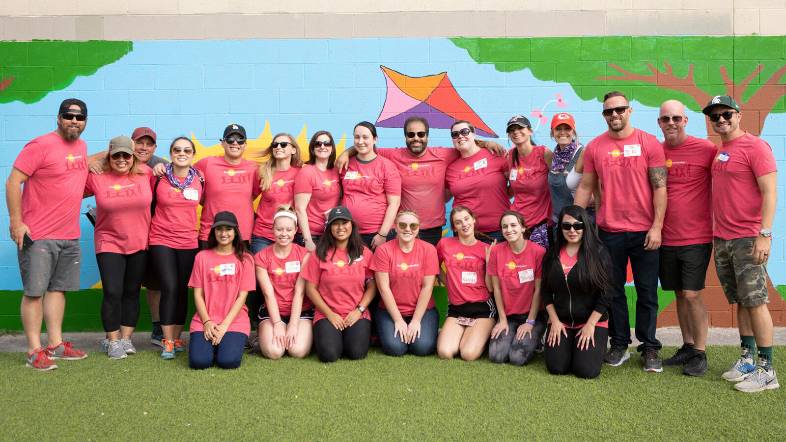 Volunteers build a playground and provide free dental care to children