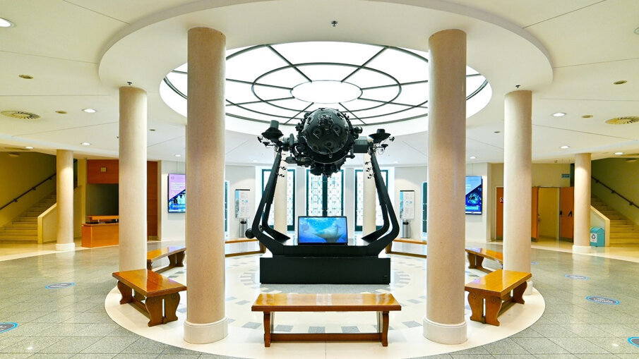 The ground-floor peristyle is at the heart of the activity of today’s Eugenides Foundation.