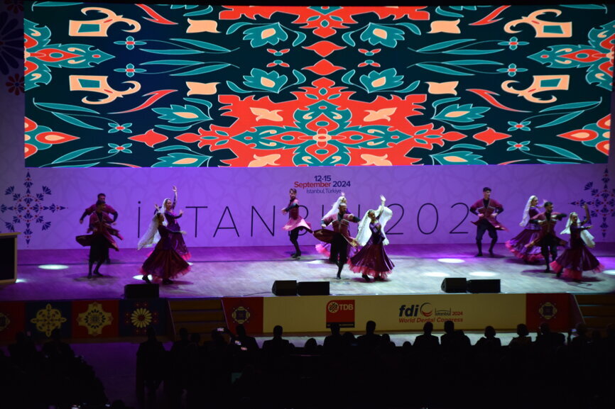 Attendees enjoy a rare delight: a traditional Turkish folk dance!