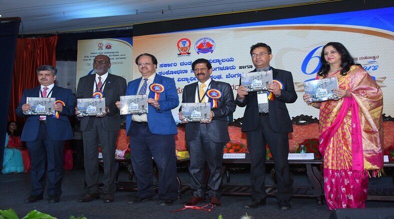 Release of GDCRI Diamond Jubilee Celebrations Souvenir by Dr S Sacchidanand, Hon’ble Vice Chancellor,RGUHS