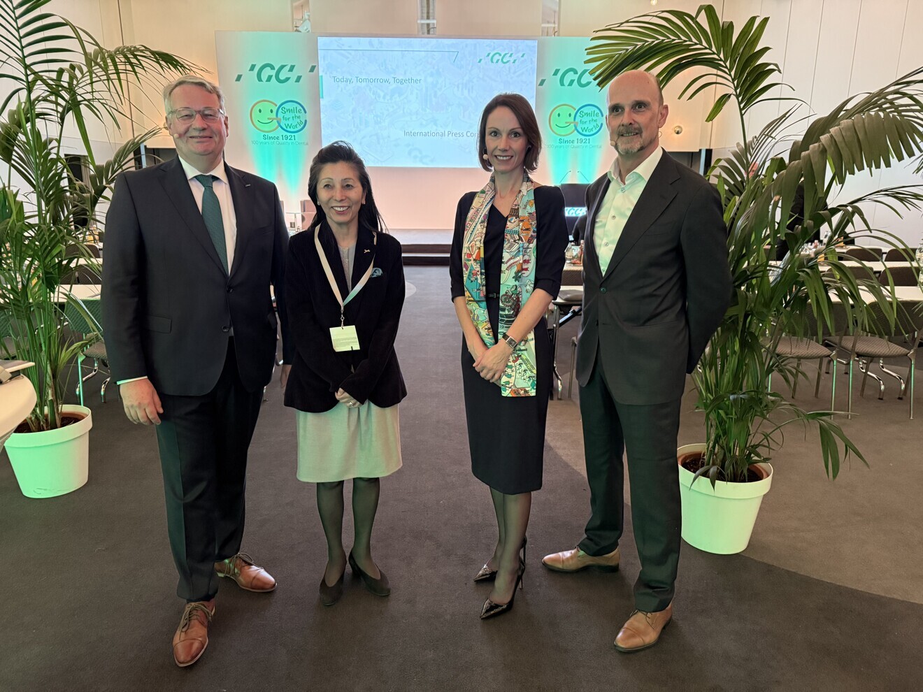 Speakers at the event―from left: Frank Rosenbaum, Makiko Nakao, Dr Virginie Horn Borter and Dr Per Falk..  