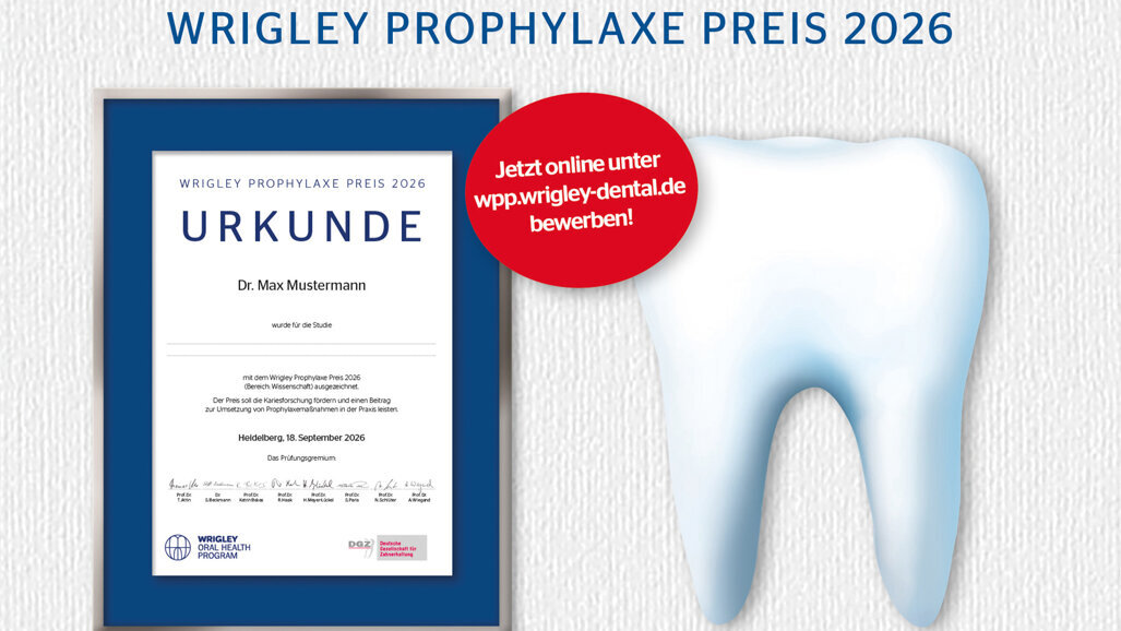 Wrigley Prophylaxe Preis 2026 erstmals für die DACH-Region ausgeschrieben