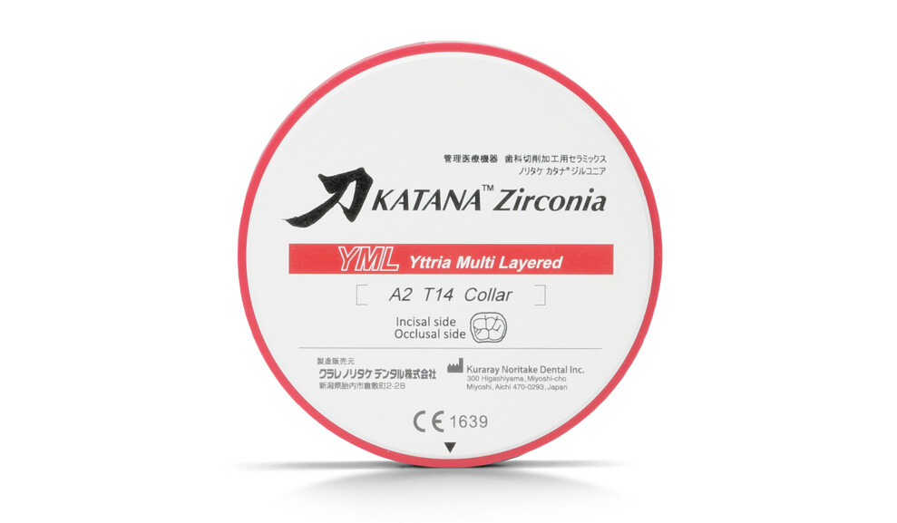 Fig. 7: KATANA Zirconia YML disc (shade shown not representative of the case presented).