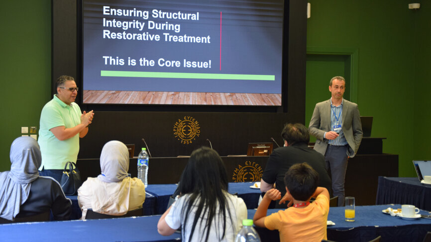 Dr Freddy Belliard (left), co-chairman of the event, and workshop presenter Dr Marian Fanica.