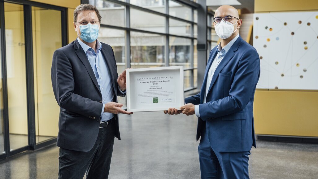 A new award for high production standard of ceramic dental implants