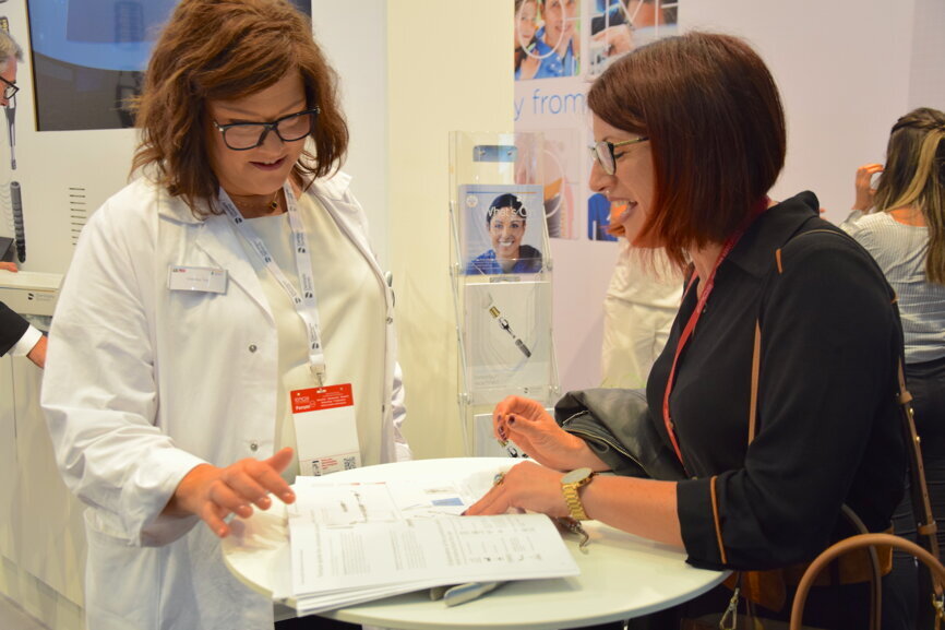 Dentsply Sirona booth at EAO Vienna (Photograph: Monique Mehler, DTI)