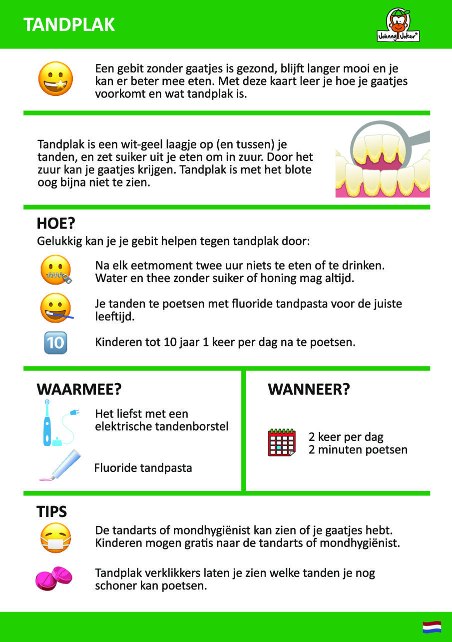 Eén van de instructiekaarten uit het Johnny Joker-programma. Bron: Johnny Joker