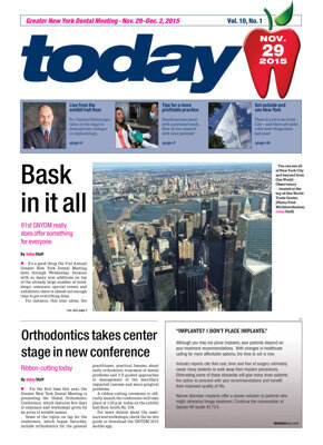 today Greater New York Dental Meeting Nov. 29, 2015