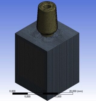 Fig. 5a - Meshing process, (a) mesh of universal prosthesis.